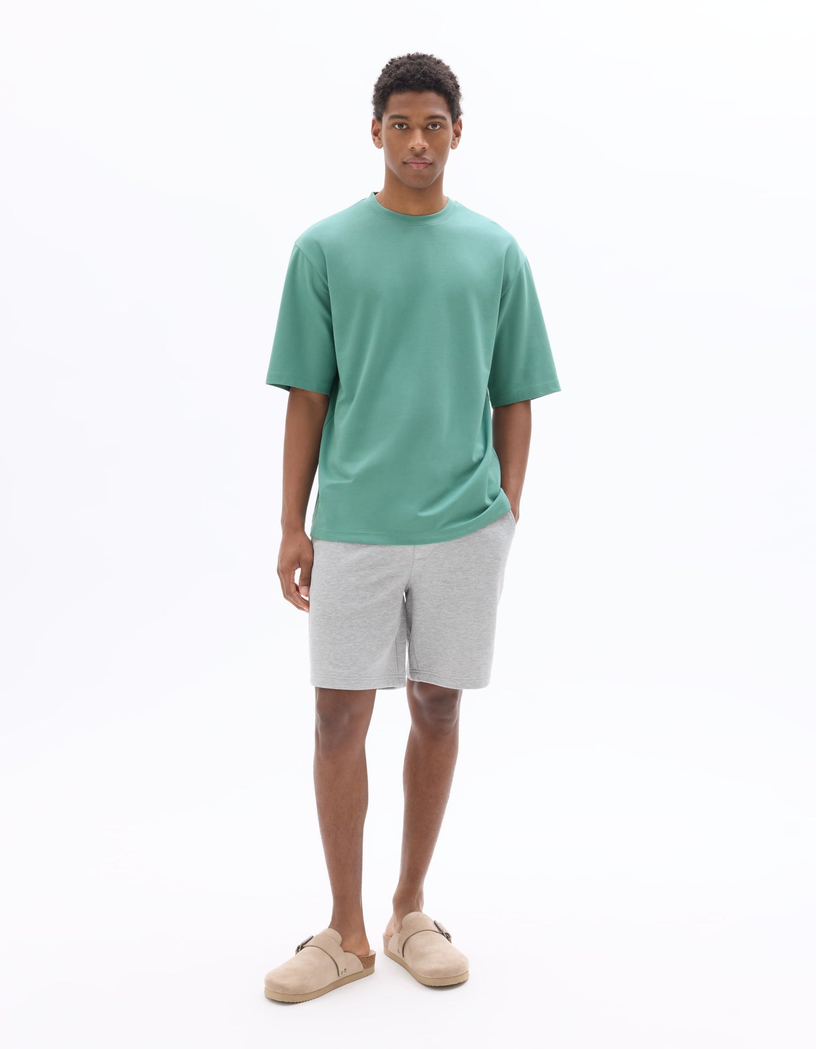Celio Solid Regular Fit Cotton Poly Blend Blue Tshirts