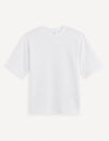 Celio* Solid Boxy Fit Cotton White T-Shirt