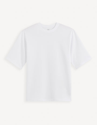 White Solid Cotton T-shirt