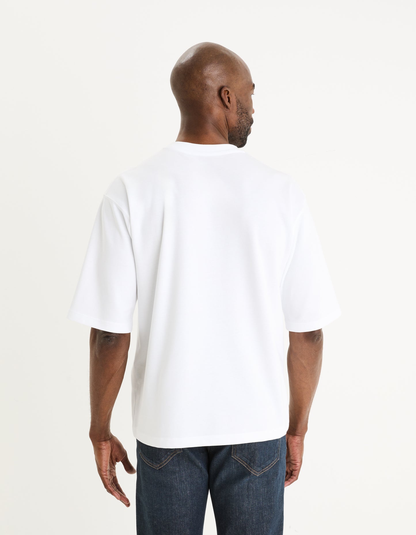 White Solid Cotton T-shirt