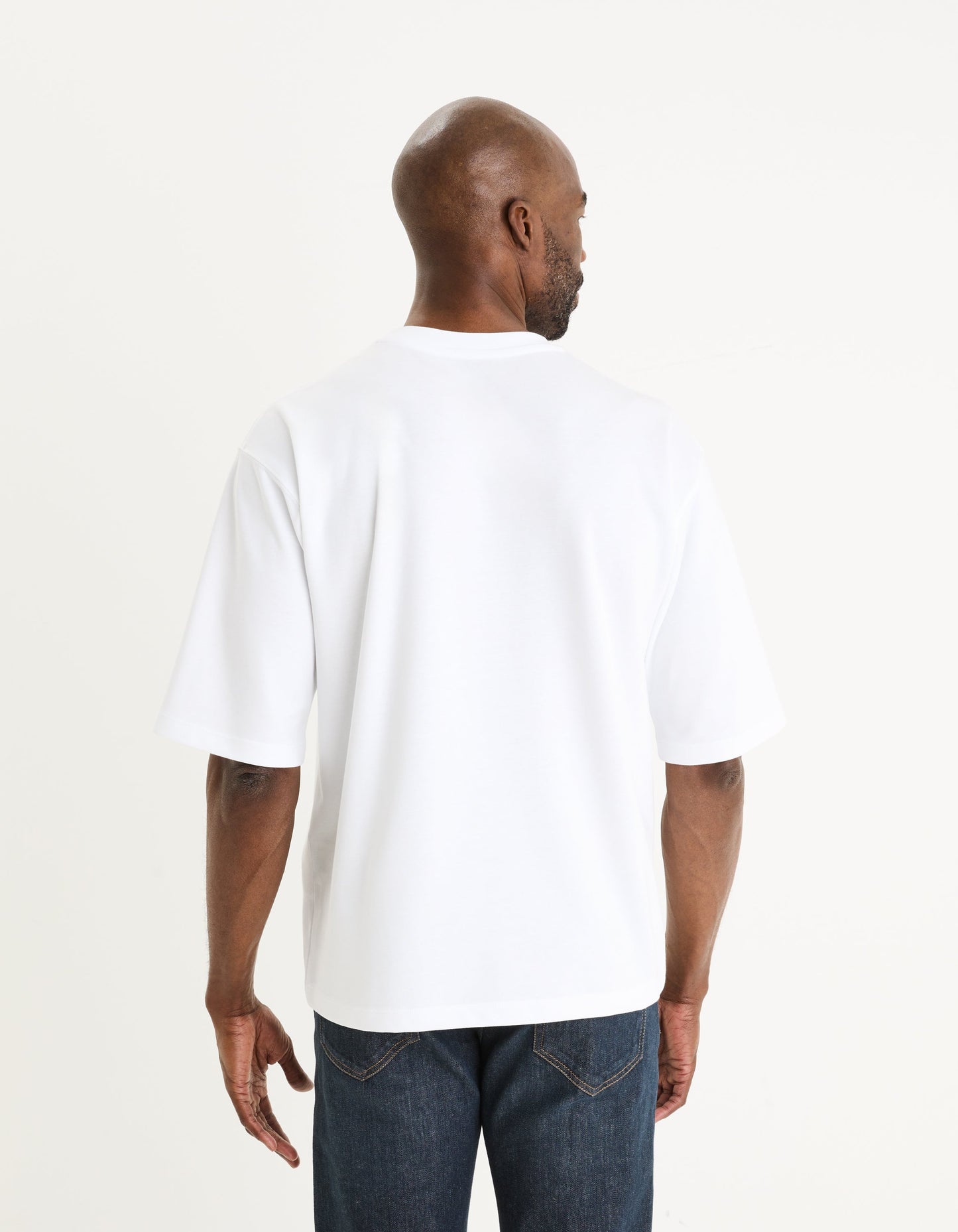 White Solid Cotton T-Shirt