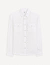 Celio* Solid Regular Fit Linen White Shirt