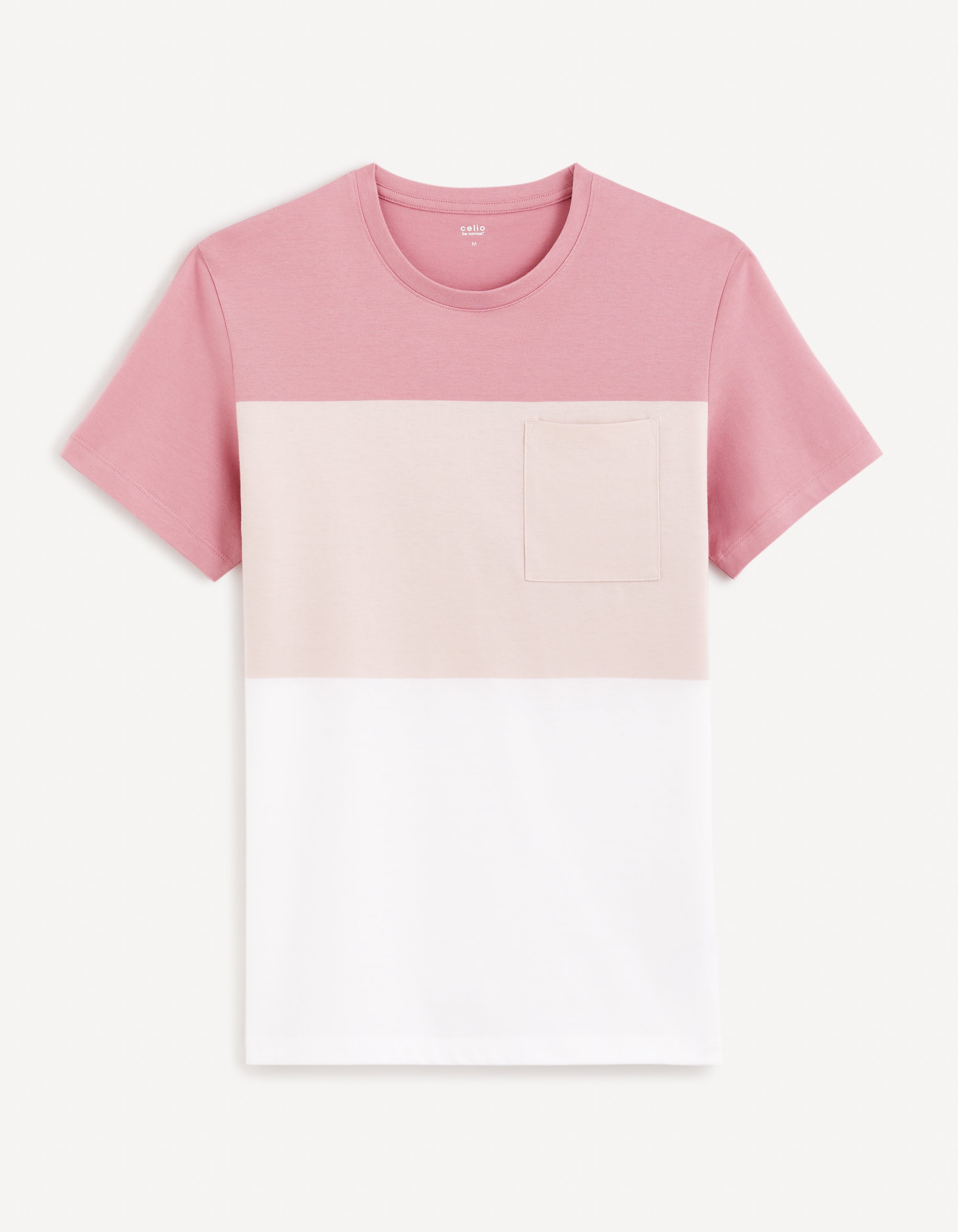 Pink Colourblock Cotton T-shirt