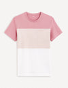 Celio* Colourblock Regular Fit Cotton Pink T-Shirt