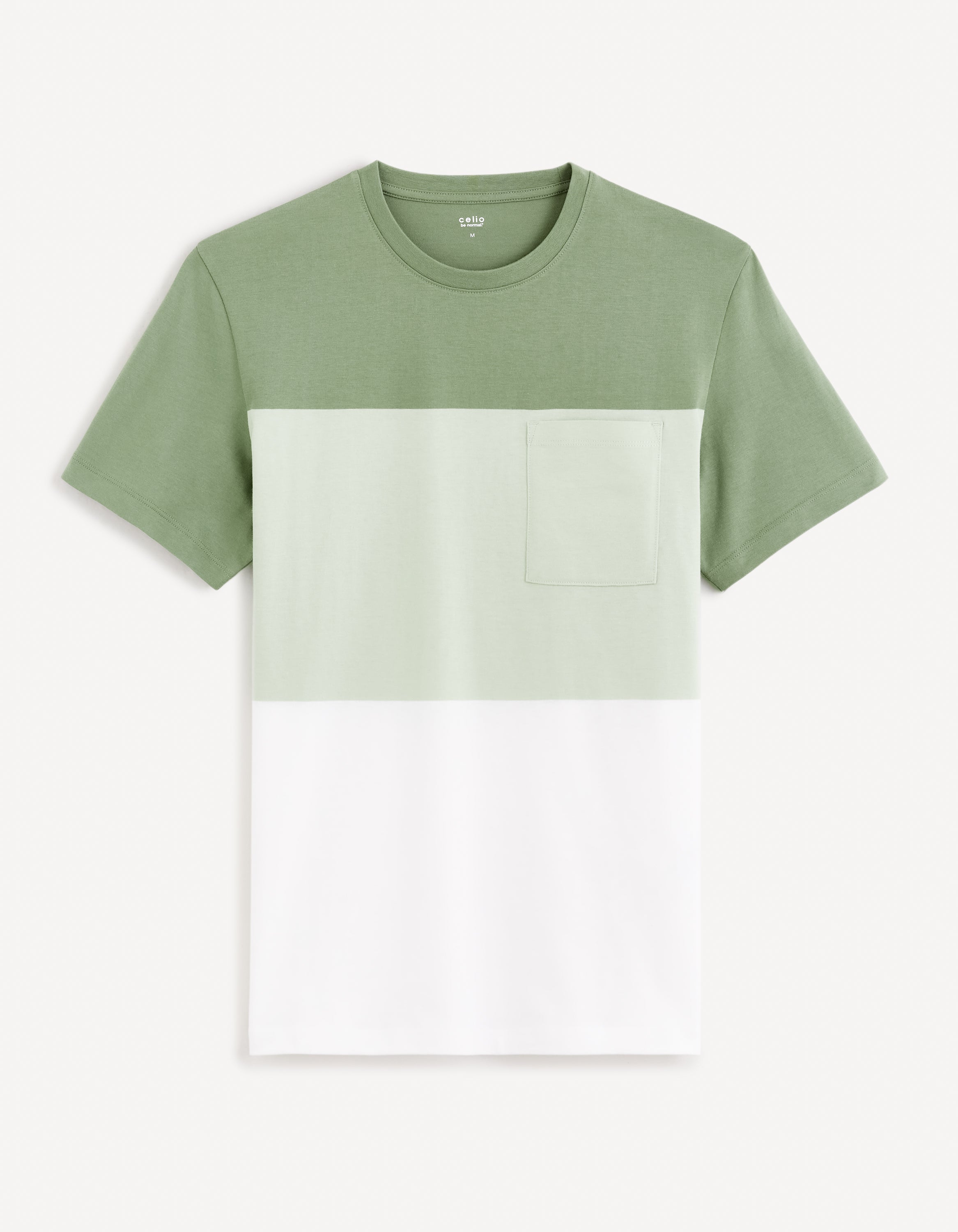 Green Colourblock Cotton T-shirt