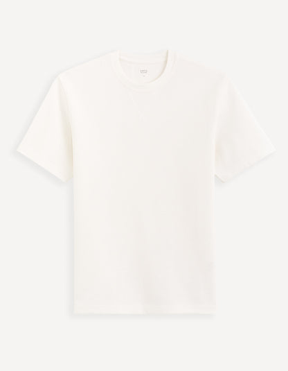 White Solid Cotton T-Shirt