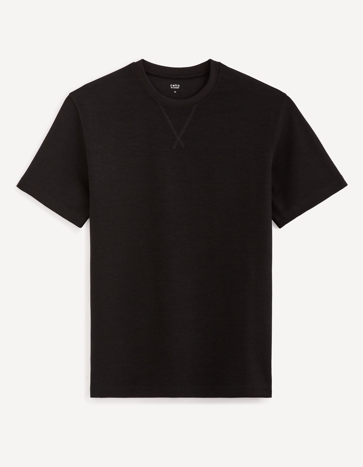 Black Solid Cotton T-shirt