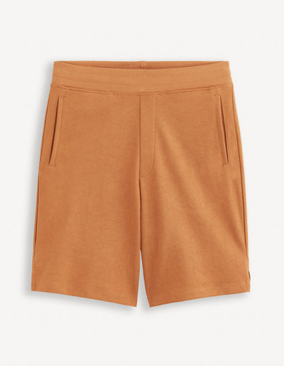 Celio* Textured Regular Fit Brown Shorts