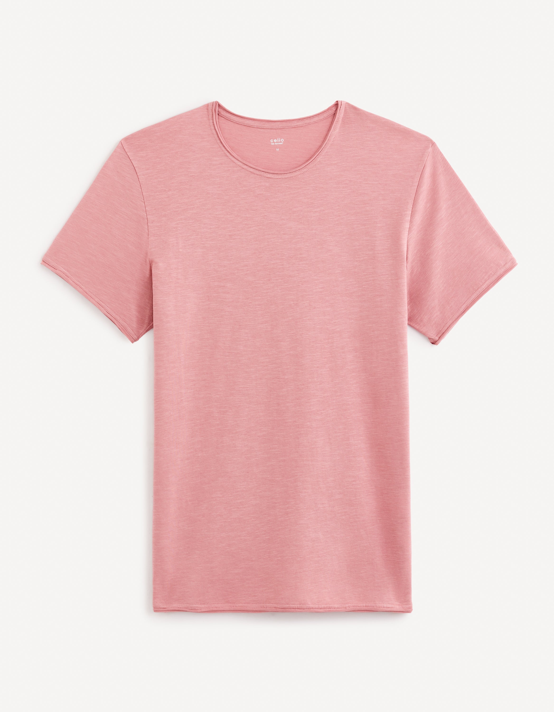 Pink Solid Cotton T-shirt