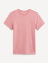 Celio* Solid Regular Fit Cotton Pink T-Shirt