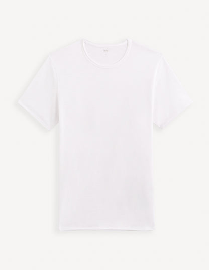 White Solid Cotton T-shirt