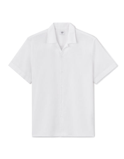 Slim Fit Cuban Collar Shirt - White