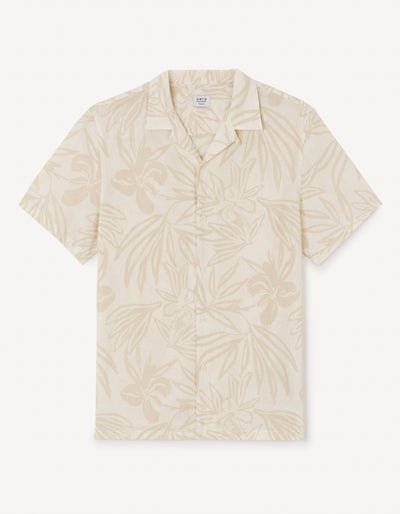 Regular Fit Linen Shirt - Beige