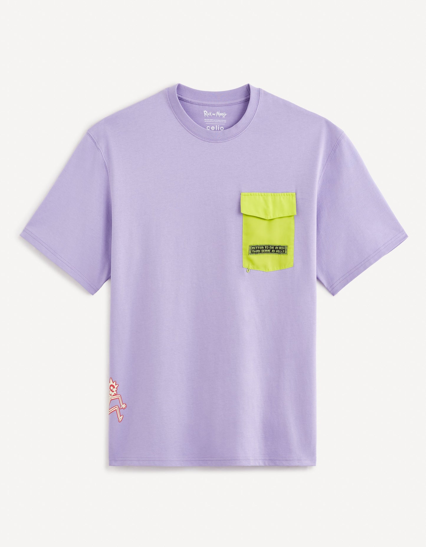 Rick & Morty Purple Printed Cotton T-Shirt