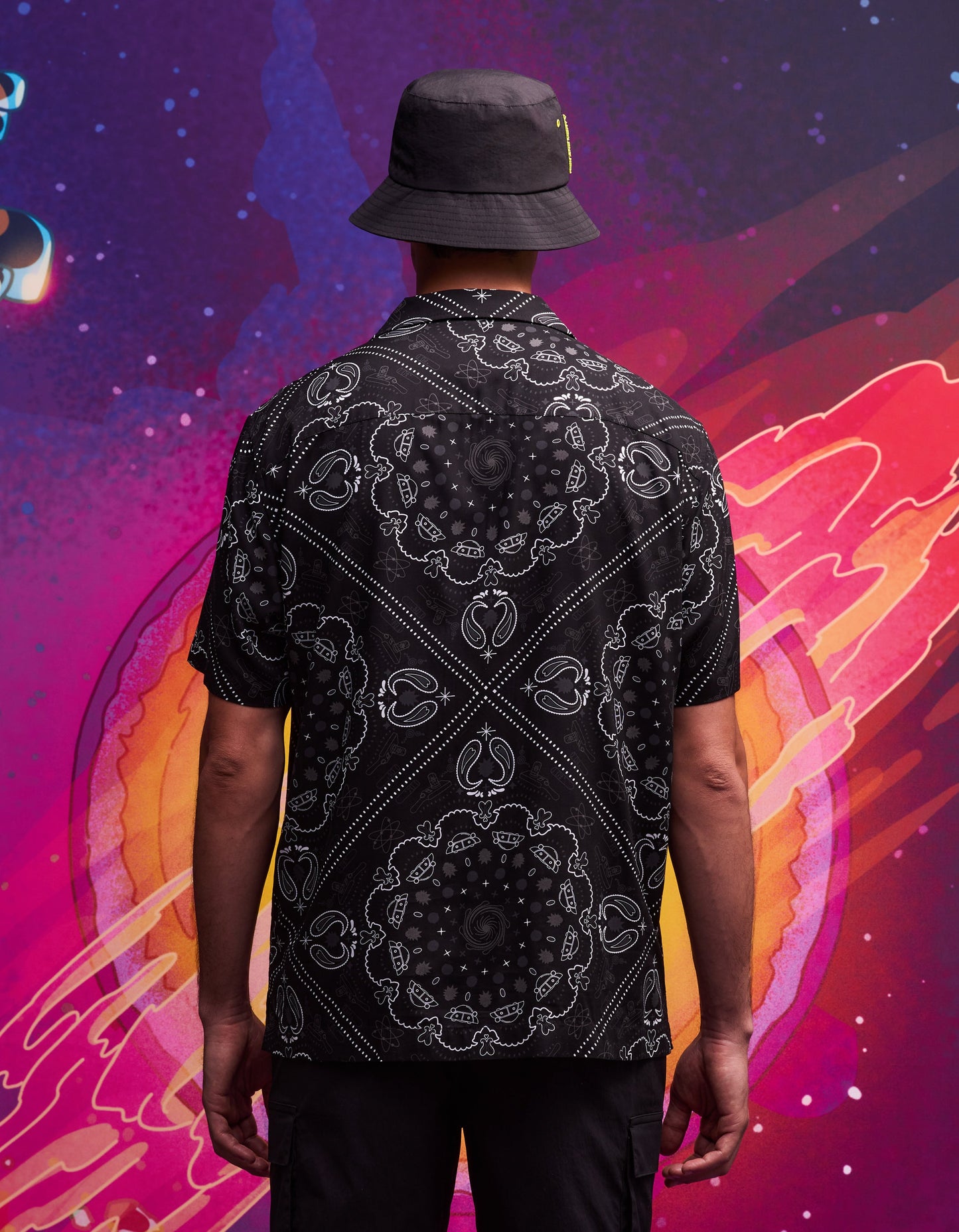 Rick & Morty Black Printed Viscose Shirt