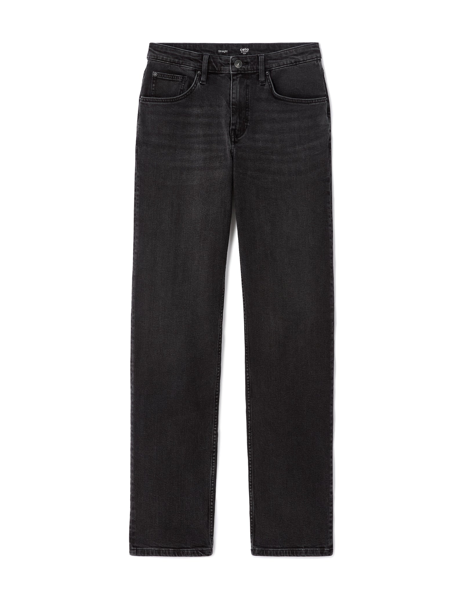 Celio* Straight Stretch Cotton Jean-Black