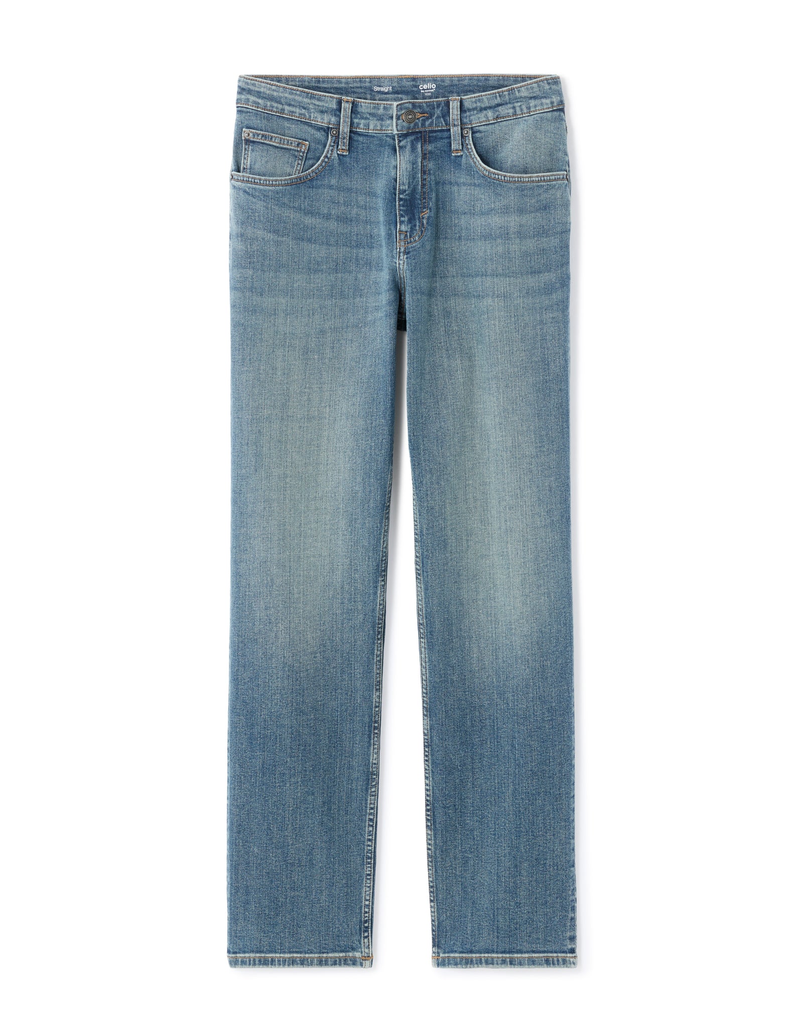 Celio Solid Straight Fit Cotton Blue Jeans