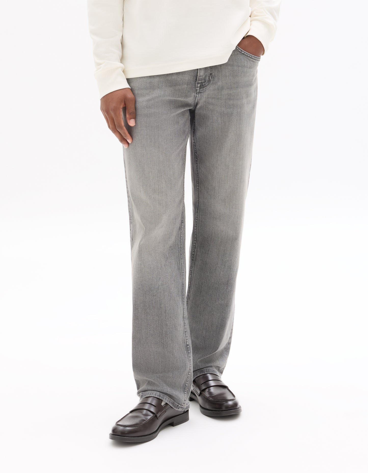 Celio Solid Straight Fit Cotton Grey Jeans