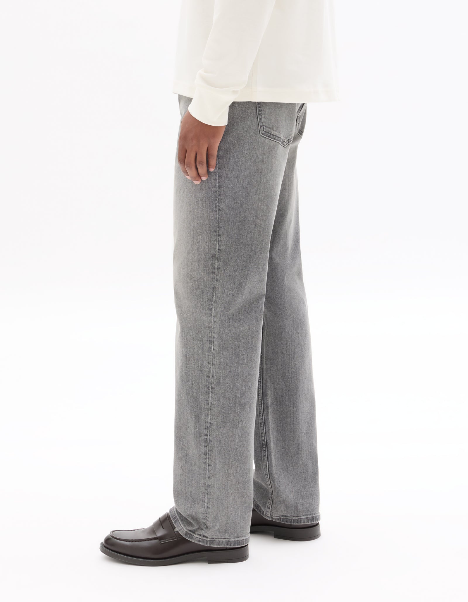 Celio Solid Straight Fit Cotton Grey Jeans