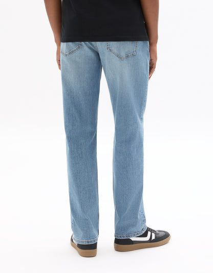 Celio Solid Straight Fit Cotton Blue Jeans