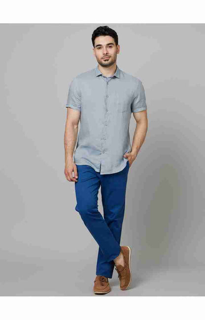 Blue Slim Fit Trousers