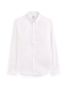 Slim Fit 100% Cotton Solid Spread Collar Shirt - White