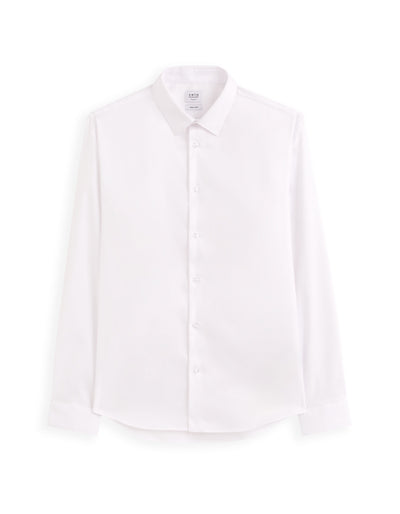 Celio* Solid Regular Fit Cotton White Shirt