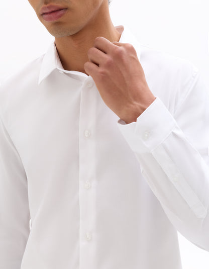 Celio* Solid Regular Fit Cotton White Shirt