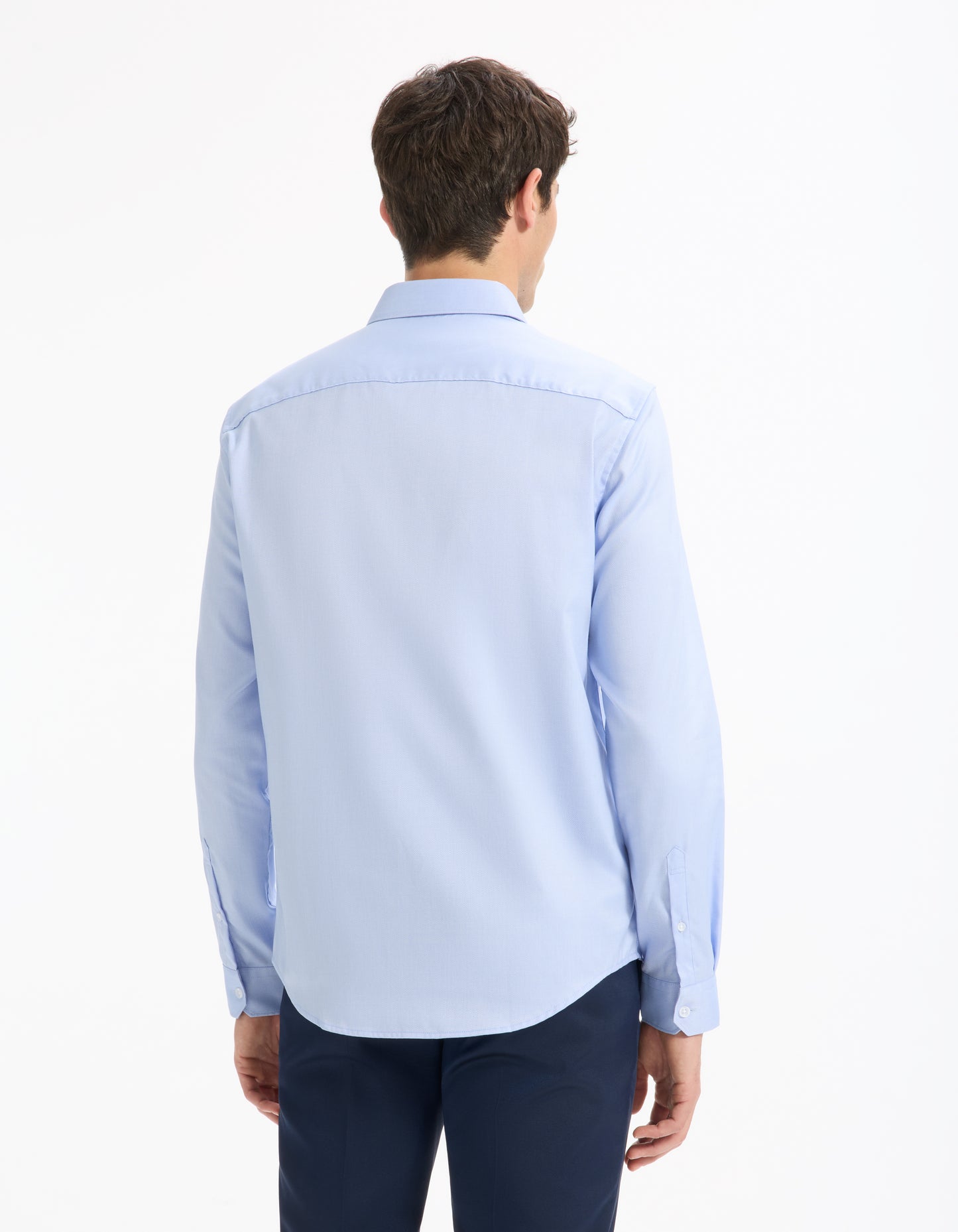 Celio* Solid Regular Fit Cotton Blue Shirt