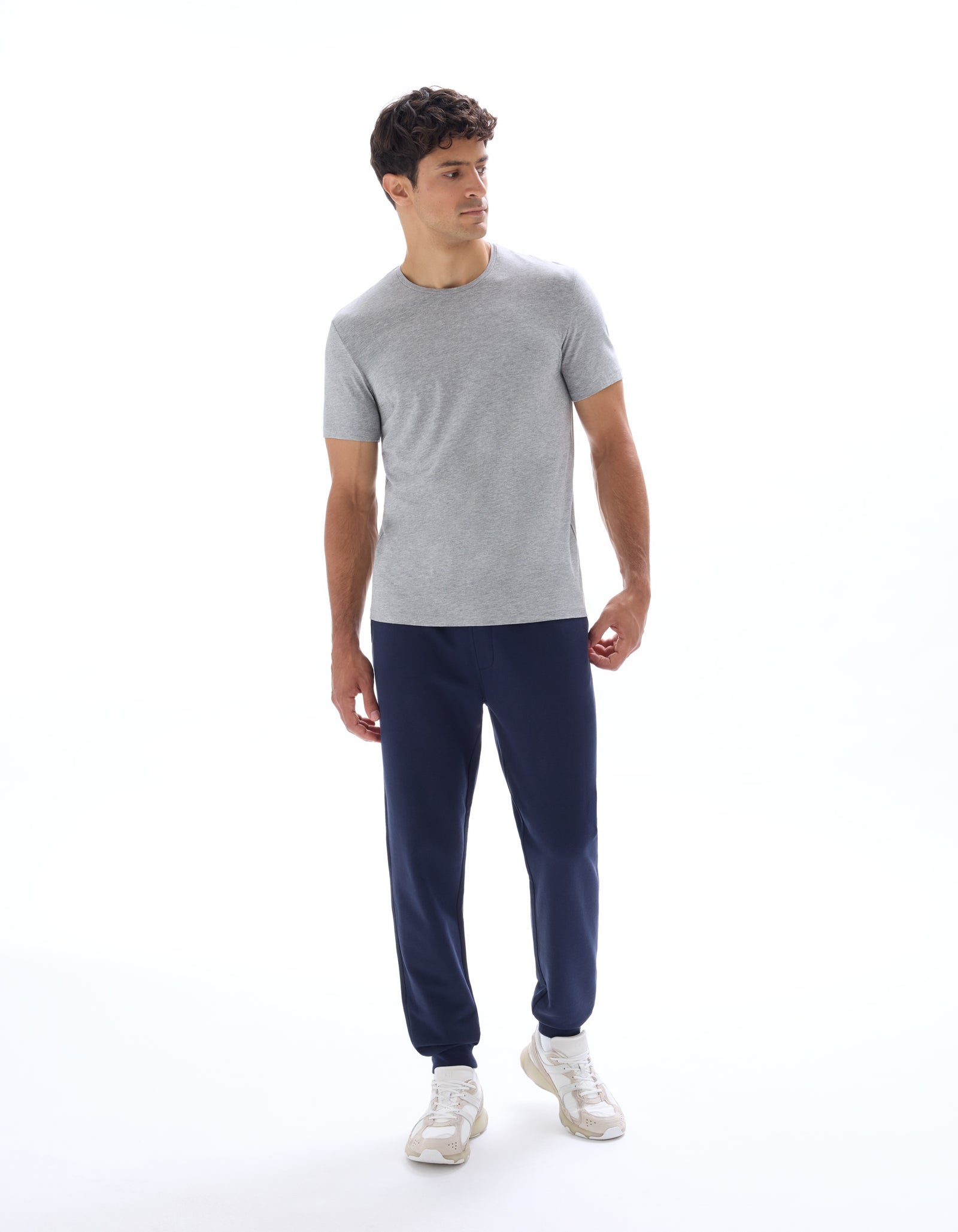 Celio Solid Regular Fit Cotton Navy Trousers