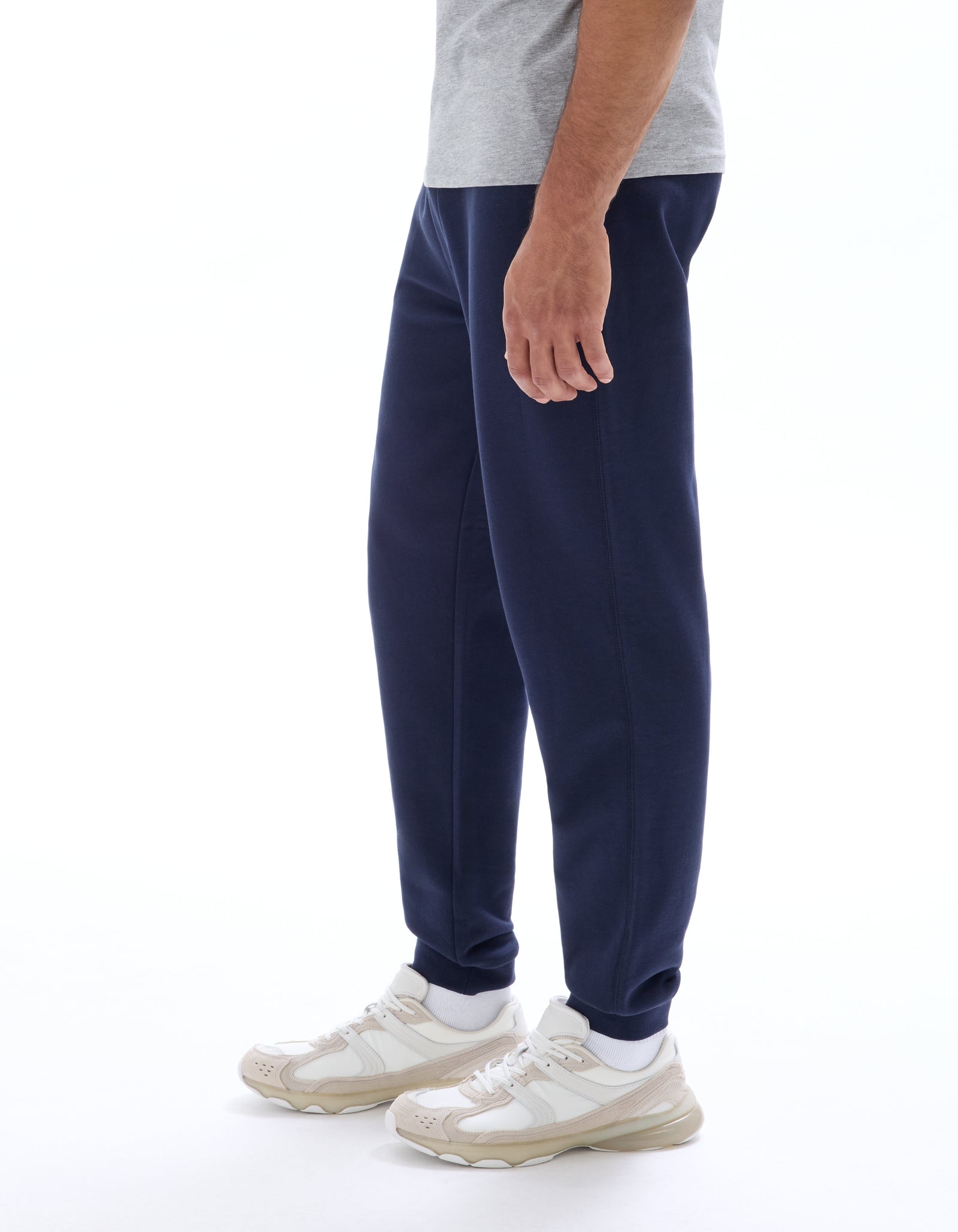 Celio Solid Regular Fit Cotton Navy Trousers