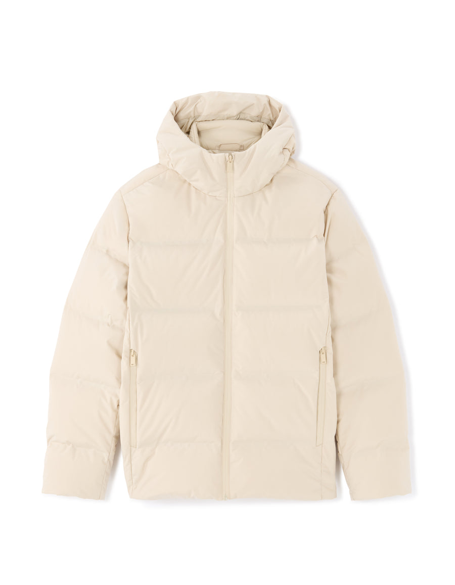 Regular Fit 100% Polyester Solid Hooded Jackets - Beige