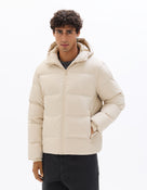 Regular Fit 100% Polyester Solid Hooded Jackets - Beige