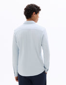 Celio* Solid Regular Fit Cotton-Blend Blue Shirts