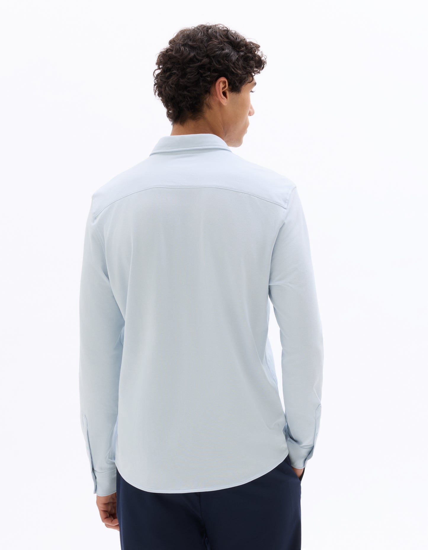 Celio* Solid Regular Fit Cotton-Blend Blue Shirts