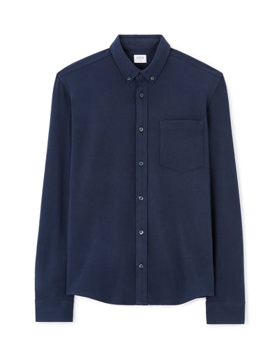 Celio* Solid Navy Blue Cotton Blend Regular Fit Men Shirt