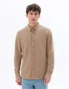 Celio Mens Grey Solid Regular Fit Cotton Shirts