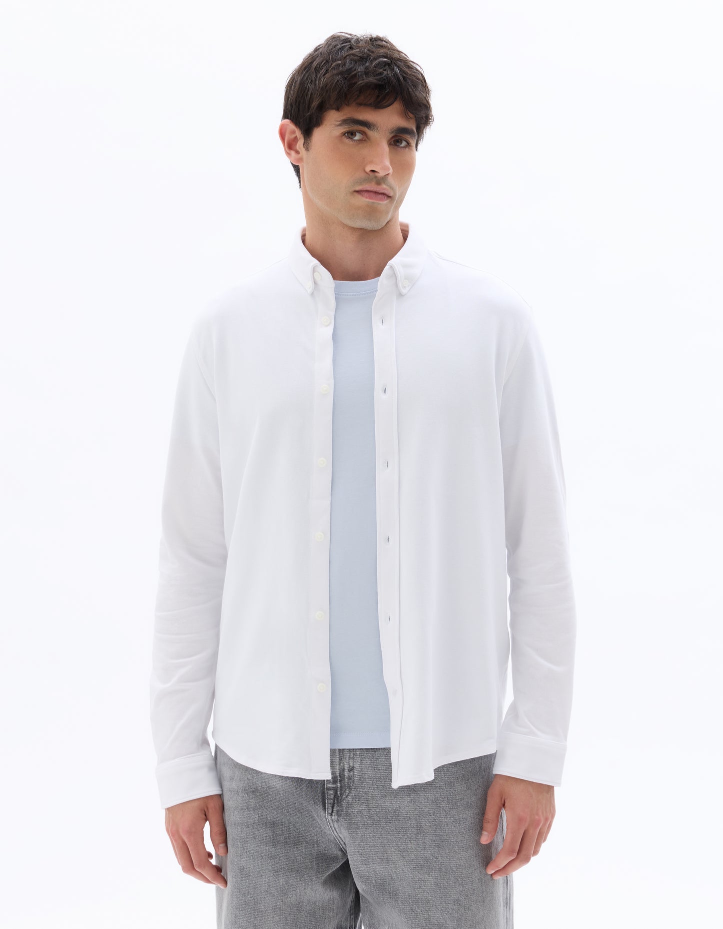 Celio* Solid Regular Fit Cotton-Blend Off White Shirt