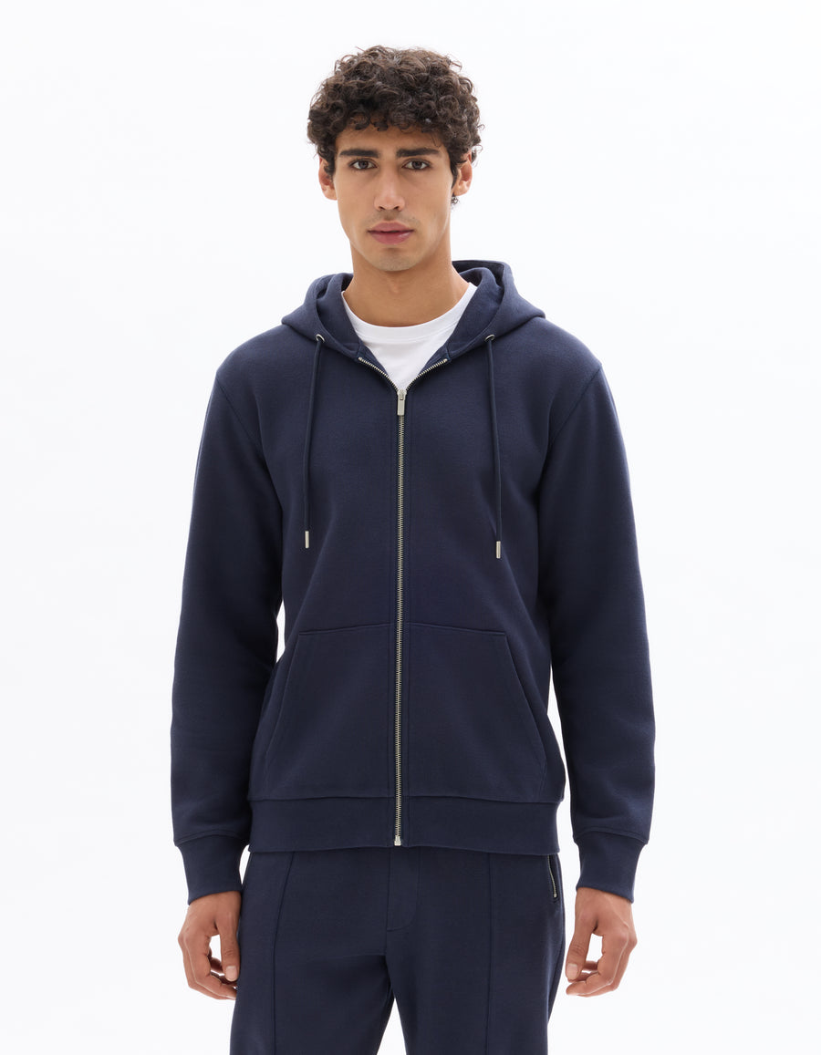 Regular Fit Poly-100% Cotton Solid Hooded Sweaters