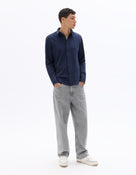 Celio* Cotton Poly Navy Blue Solid Regular Fit Men Shirt