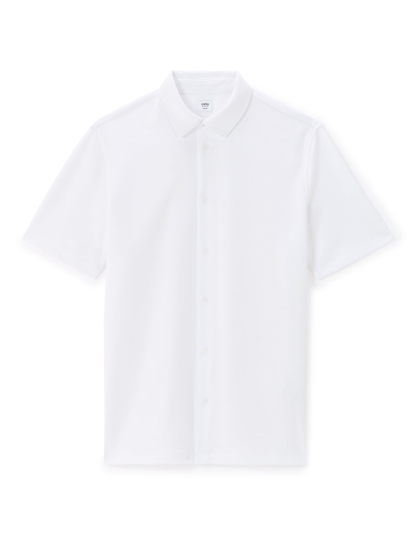 Celio* Poly Regular Fit Cotton Solid Men White Shirt