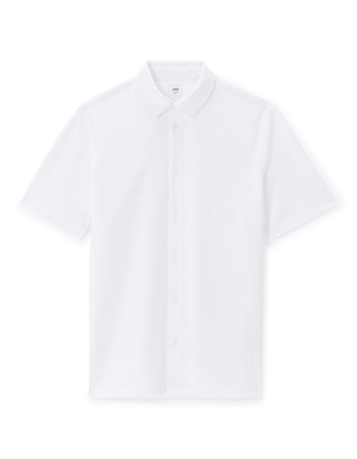 Regular Fit Cotton Blend Spread Collar Shirt - White
