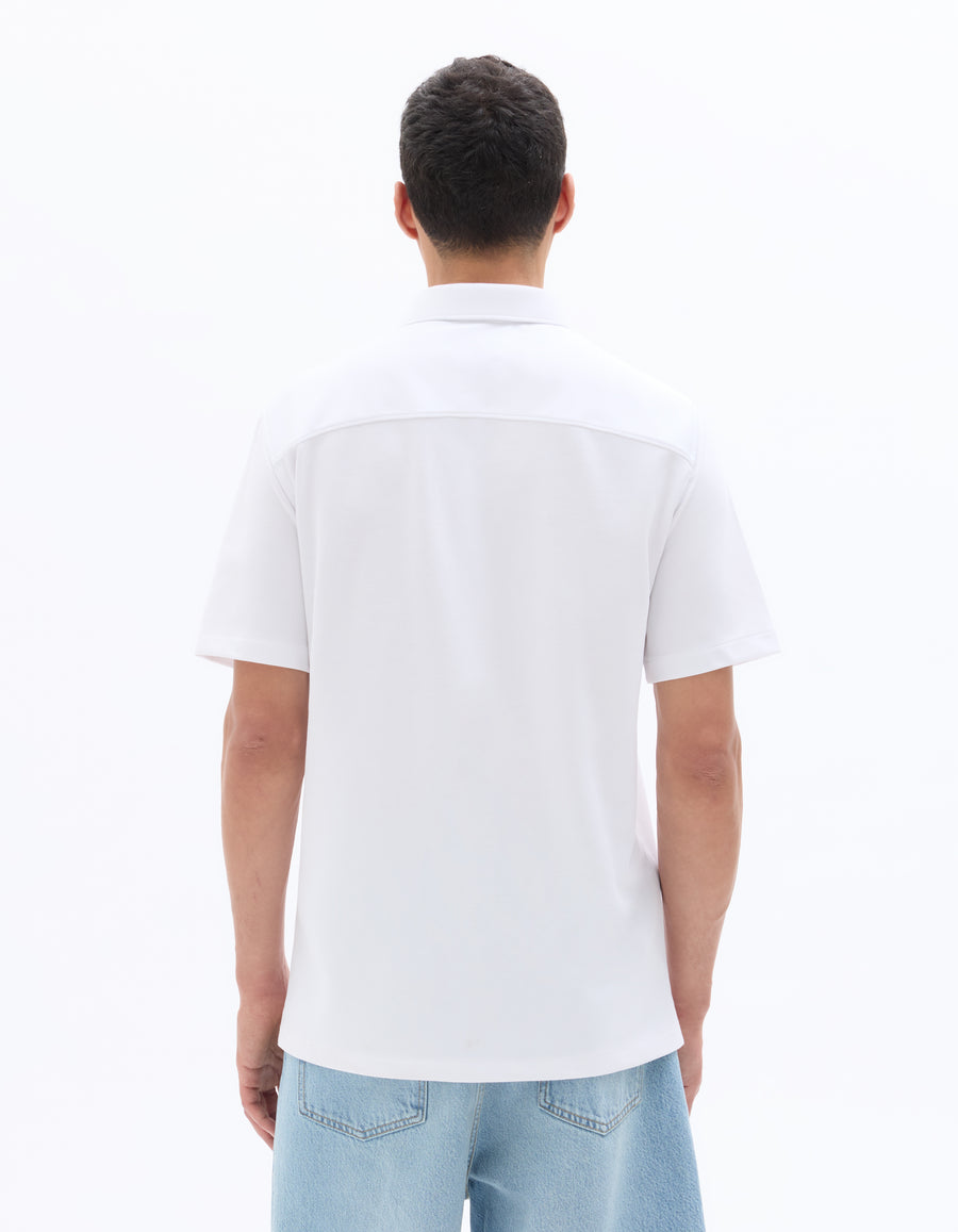 Celio* Poly Regular Fit Cotton Solid Men White Shirt