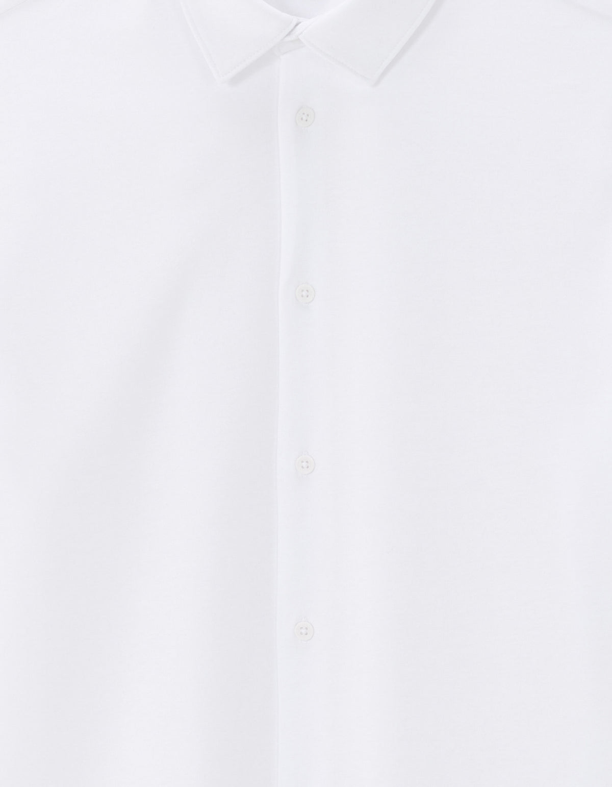 Regular Fit Cotton Blend Spread Collar Shirt - White