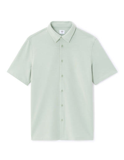 Celio* Men Solid Poly Cotton Green Regular Fit Shirt