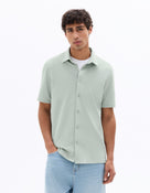 Celio* Men Cotton Solid Regular Fit Poly Green Shirt