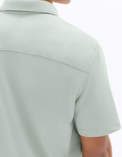 Celio* Men Cotton Solid Regular Fit Poly Green Shirt
