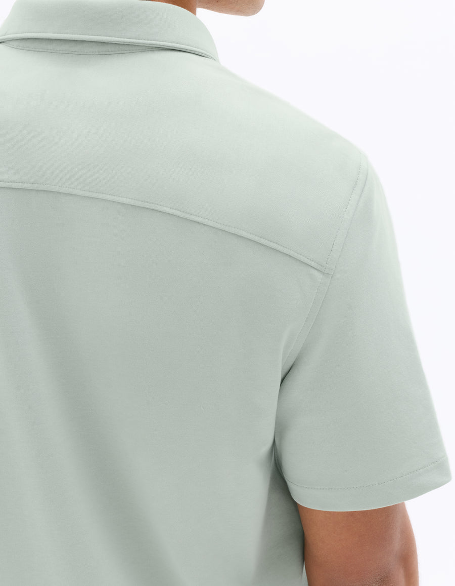 Celio* Men Cotton Solid Regular Fit Poly Green Shirt