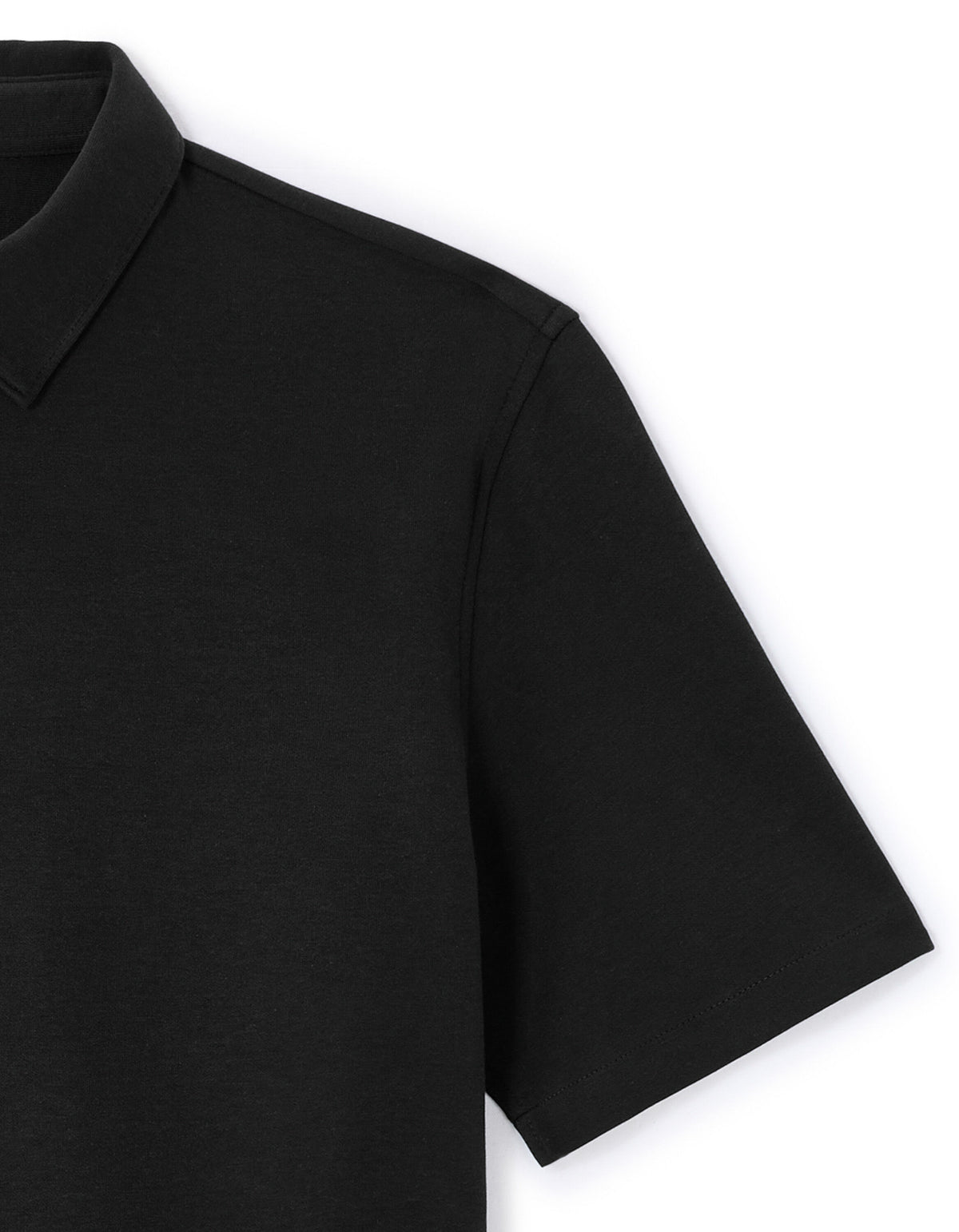 Regular Fit Cotton Blend Spread Collar Shirt - Black