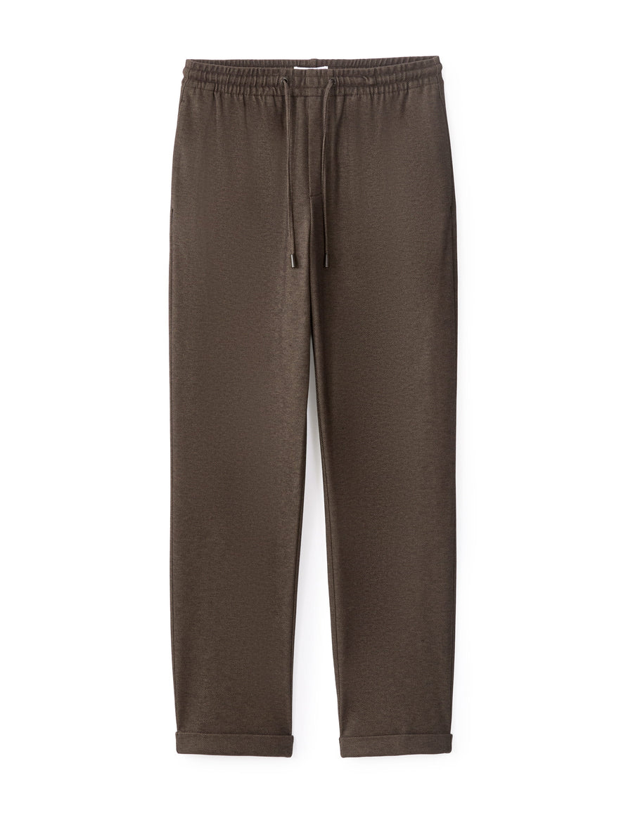 Slim Fit 100% Polyester Casual Trouser - Brown